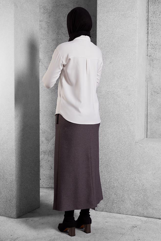 Hijab clothing WHITE SHIRT COLLAR BLOUSE 45126 - ALVİNA