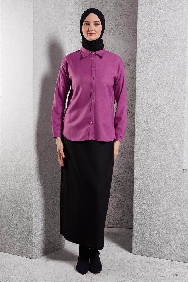 Hijab clothing  SHIRT COLLAR BLOUSE 45126 - ALVİNA