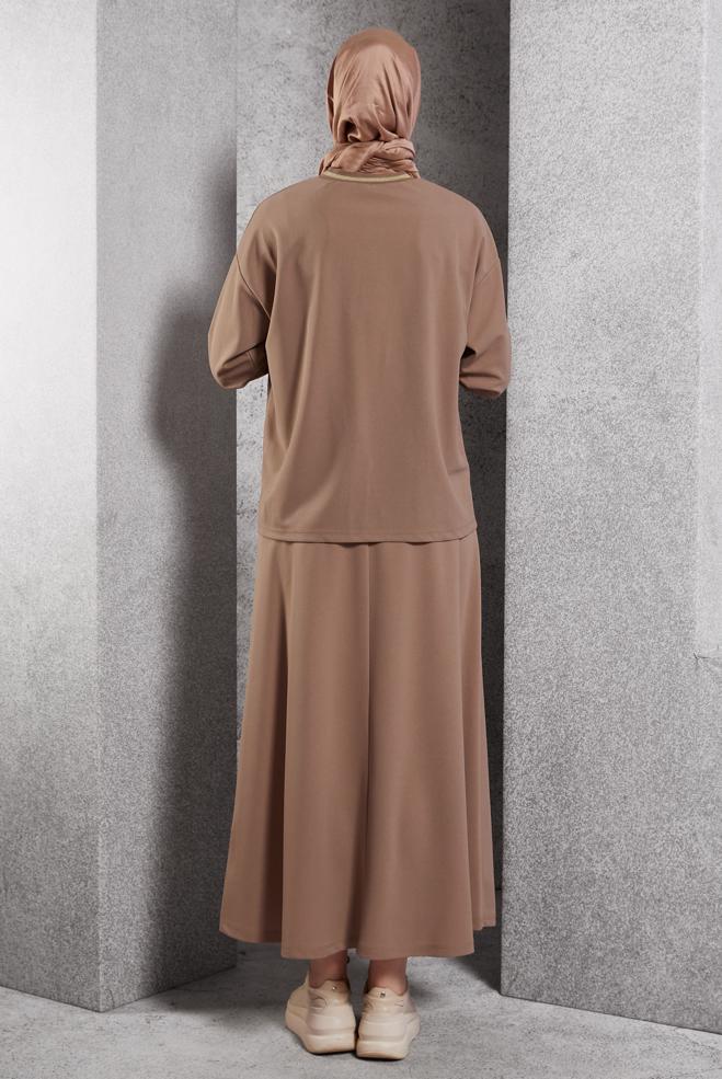 Vêtements hijab BEIGE BLOUSE À DÉTAILS CRAVATE 45211 - ALVİNA