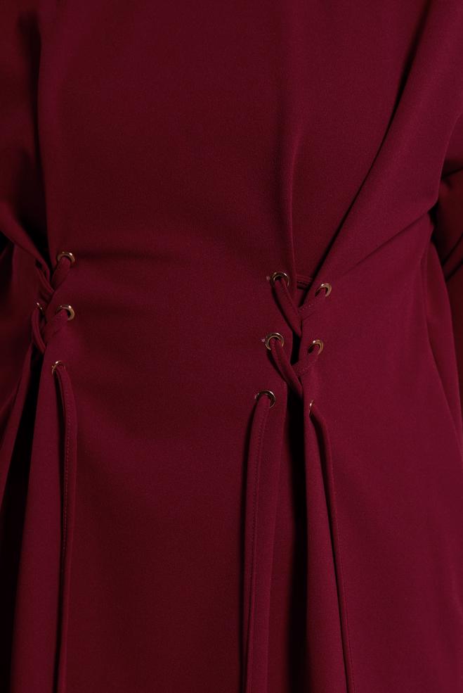 Vêtements hijab ROUGE BLOUSE À DÉTAILS CRAVATE 45211 - ALVİNA