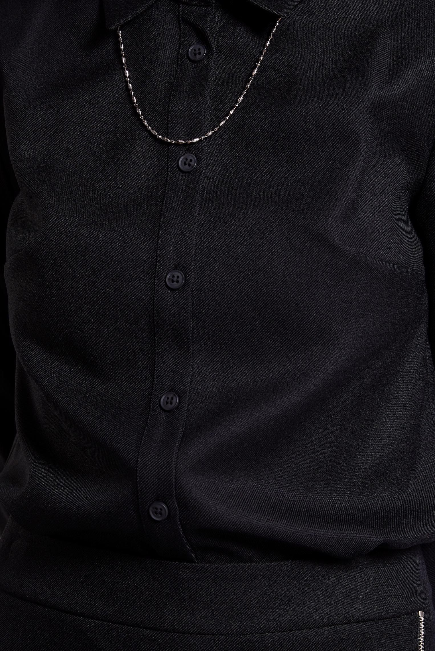 Tesettür giyim SİYAH GÖMLEK YAKA BLUZ 45240