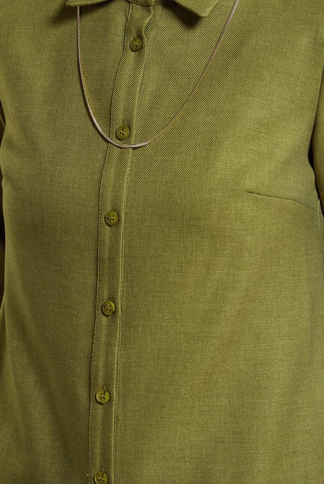 Vêtements hijab VERT BLOUSE COL CHEMISE 45240 - ALVİNA