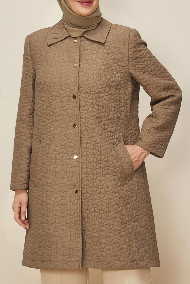 Vêtements hijab BRUN VESTE MATELASSÉE 20618 - ALVİNA