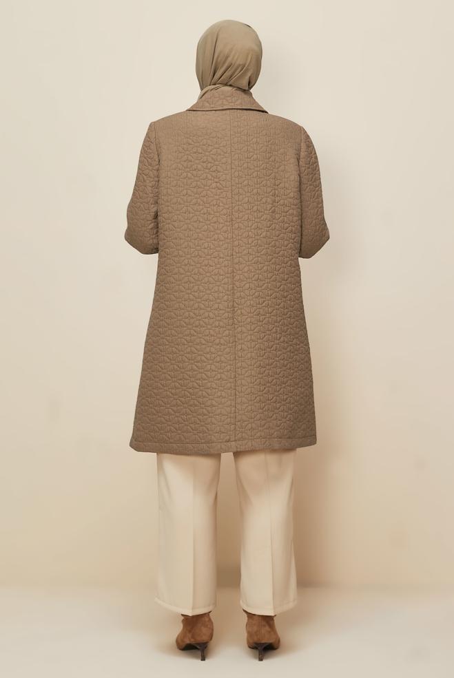 Vêtements hijab BRUN VESTE MATELASSÉE 20618 - ALVİNA