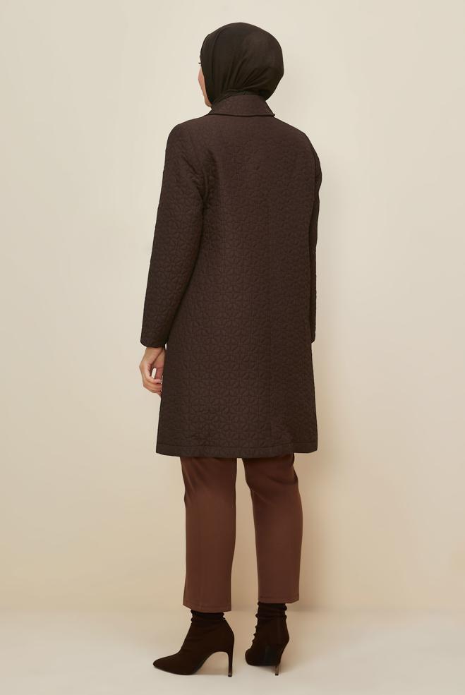 Vêtements hijab BRUN VESTE MATELASSÉE 20618 - ALVİNA
