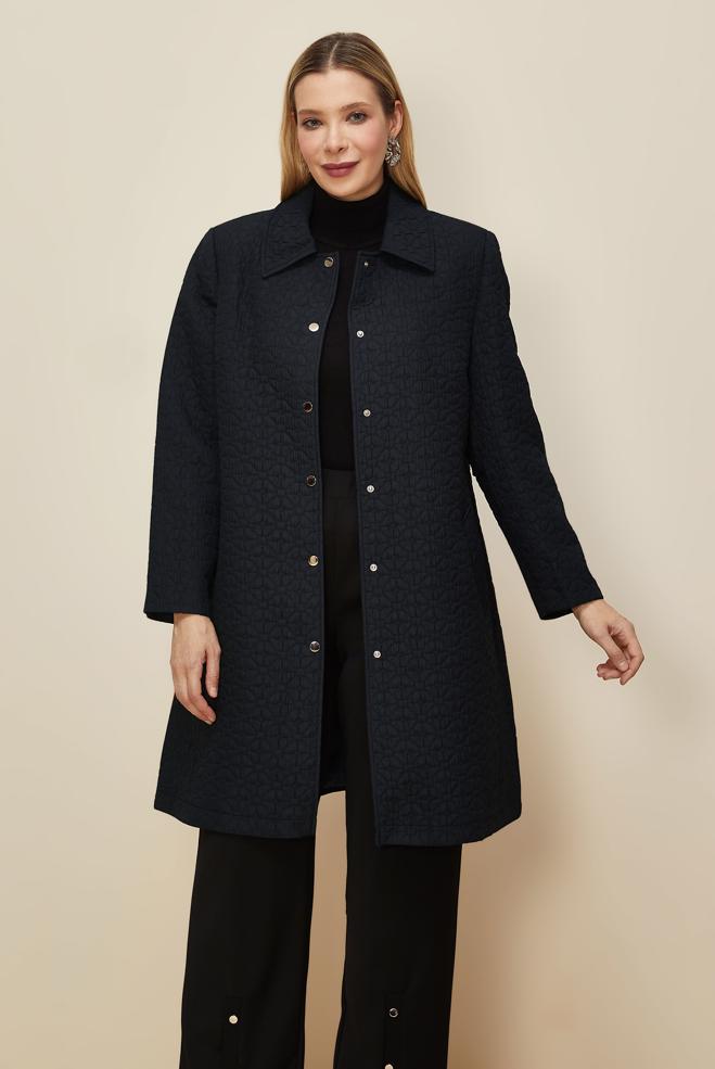 Vêtements hijab BLEU MARINE VESTE MATELASSÉE 20618 - ALVİNA