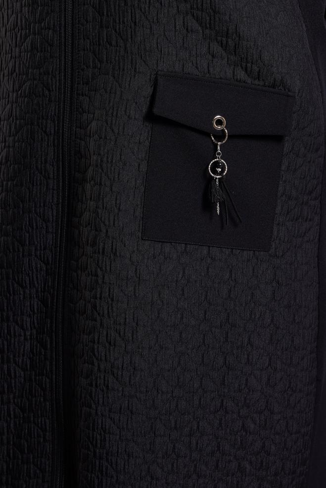 Vêtements hijab NOIR VESTE GRANDE TAILLE 20626 - ALVİNA