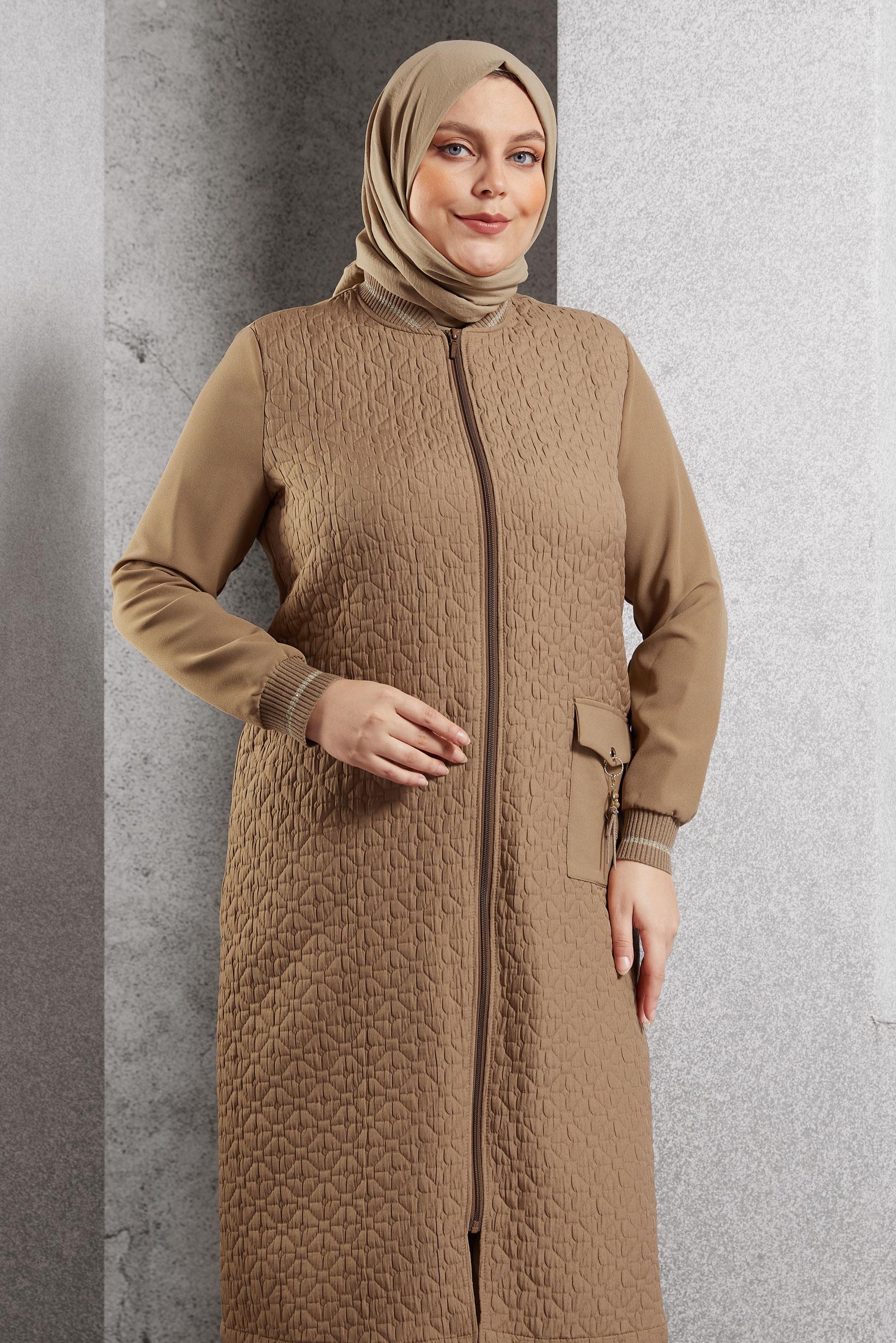 Tesettür giyim KAHVE BÜYÜK BEDEN GİY ÇIK 20626
