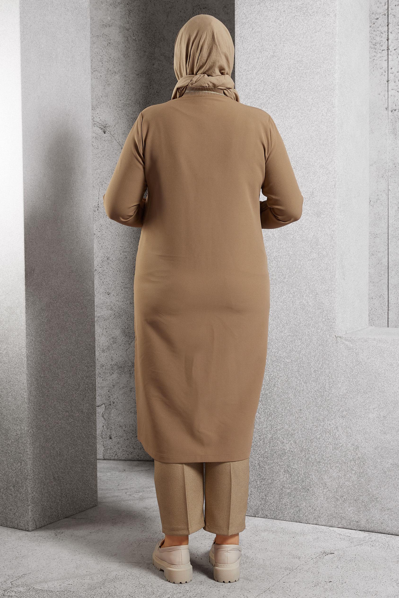 Tesettür giyim KAHVE BÜYÜK BEDEN GİY ÇIK 20626