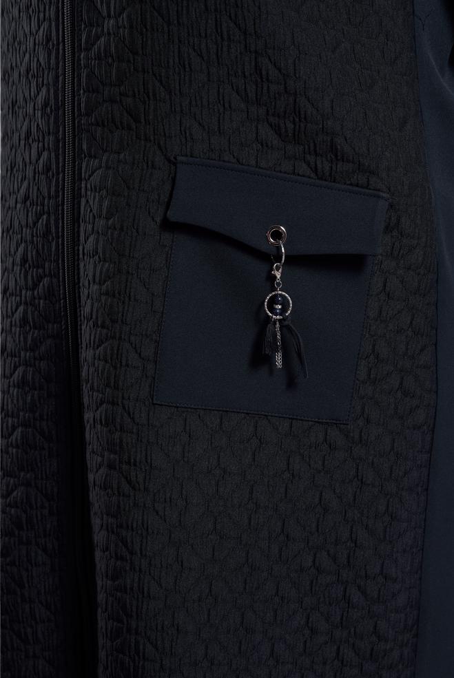 Vêtements hijab BLEU MARINE VESTE GRANDE TAILLE 20626 - ALVİNA