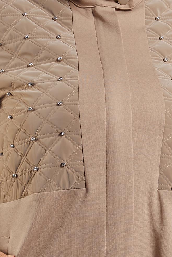 Vêtements hijab BEIGE VESTE AVEC GEMME 20630 - ALVİNA
