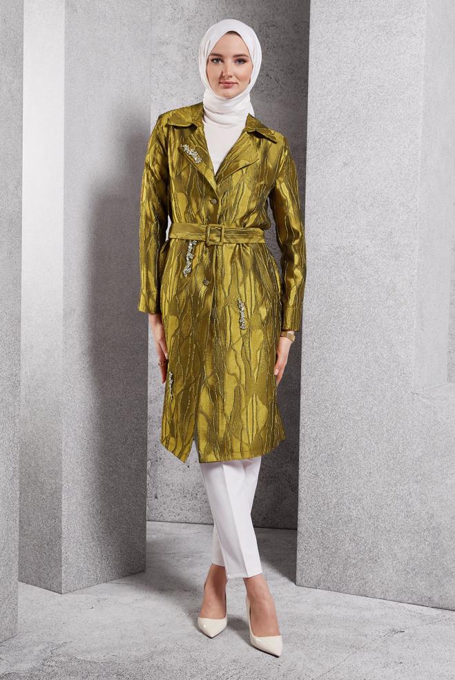 Vêtements hijab OR VESTE CEINTURÉE 44736 - ALVİNA