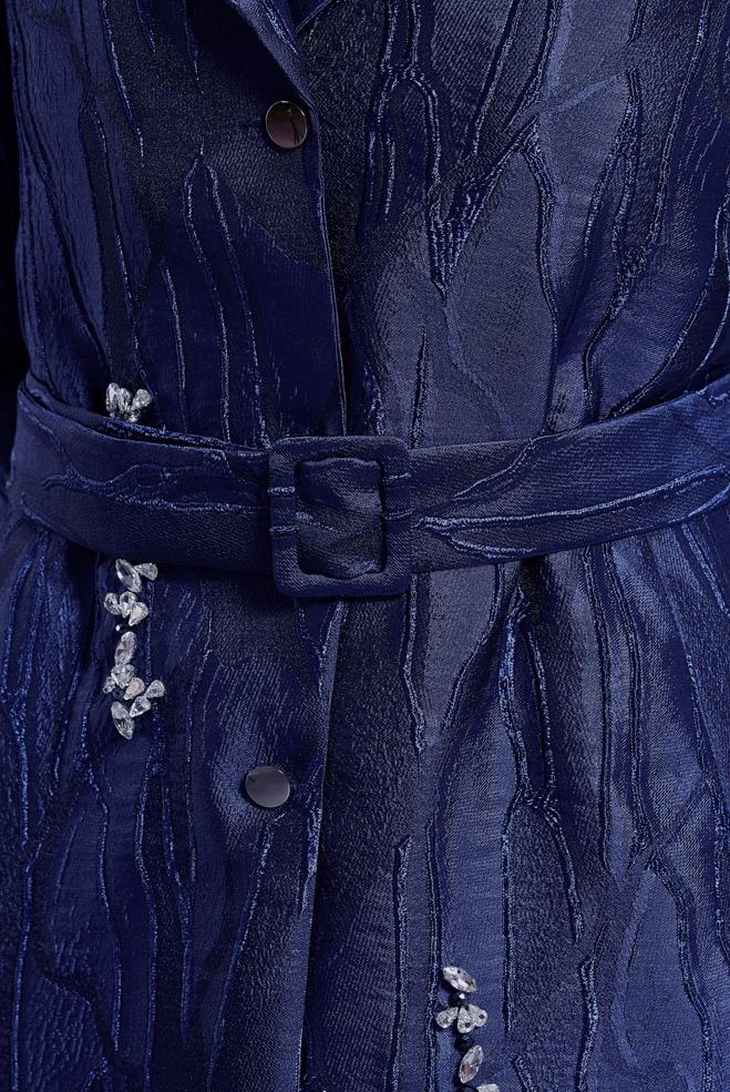 Vêtements hijab BLEU MARINE VESTE CEINTURÉE 44736 - ALVİNA