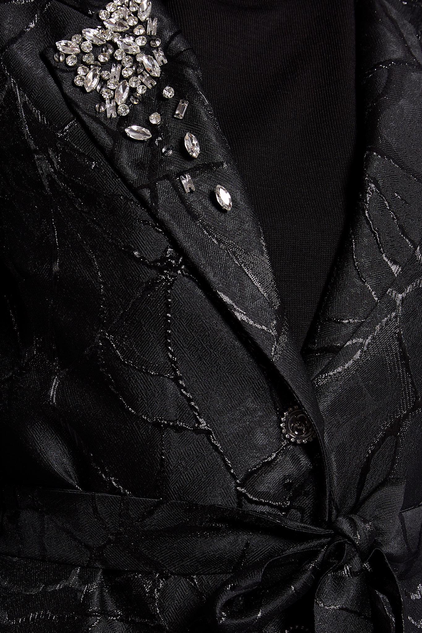 Tesettür giyim SİYAH KRUVAZE YAKA JAKAR CEKET 44740