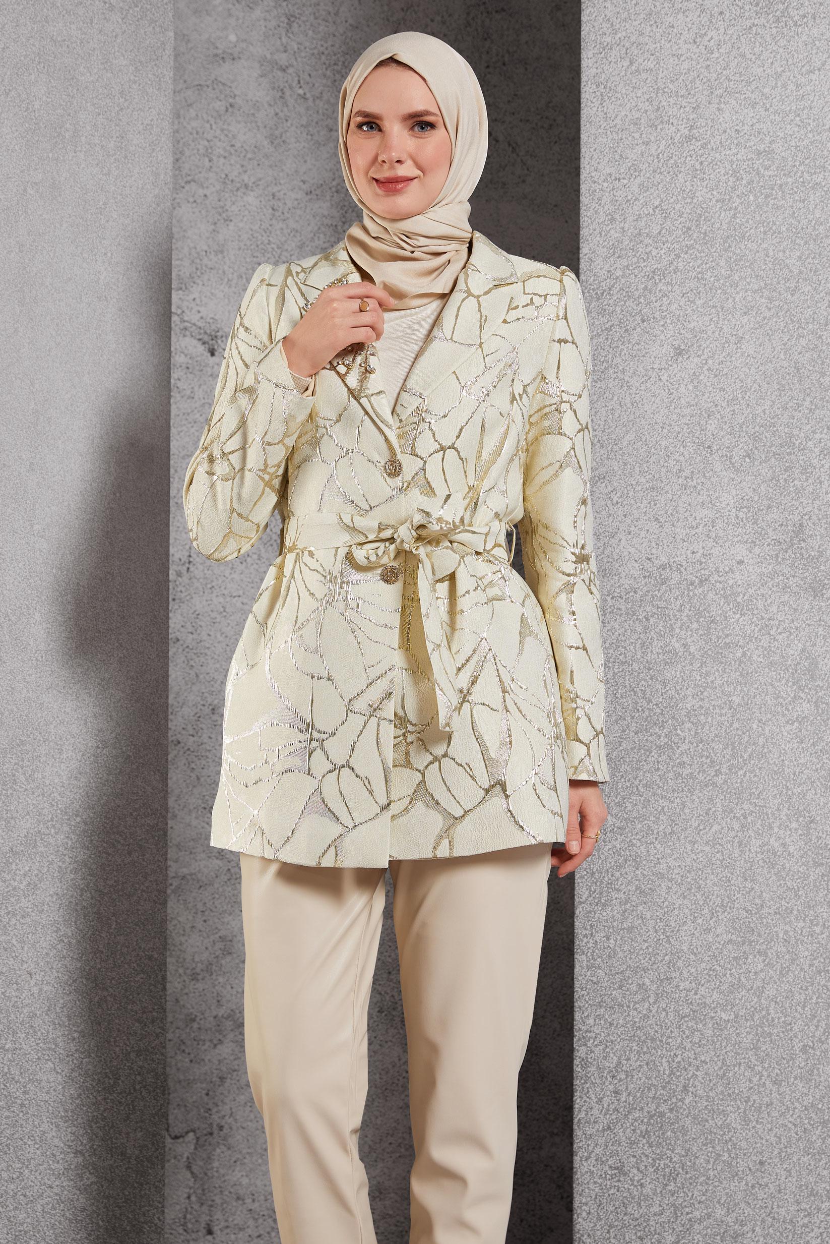 Hijab clothing WHITE JACQUARD JACKET 44740
