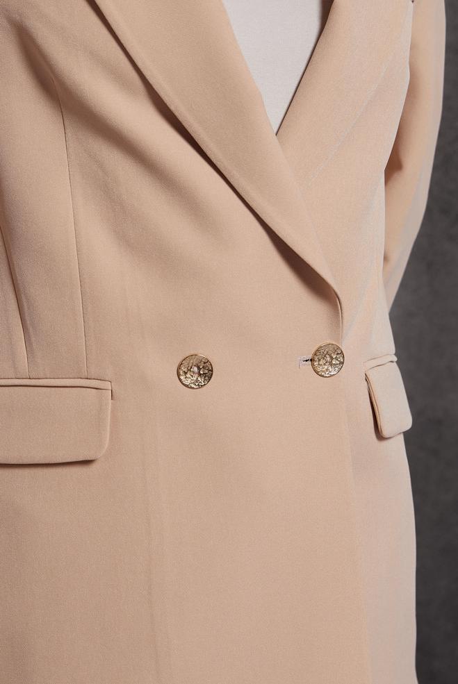 Hijab clothing BROWN DOUBLE BREASTED BLAZER JACKET 45046 - ALVİNA