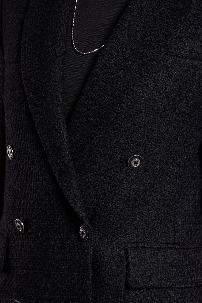 Hijab clothing BLACK DOUBLE BREASTED JACKET 45145 - ALVİNA