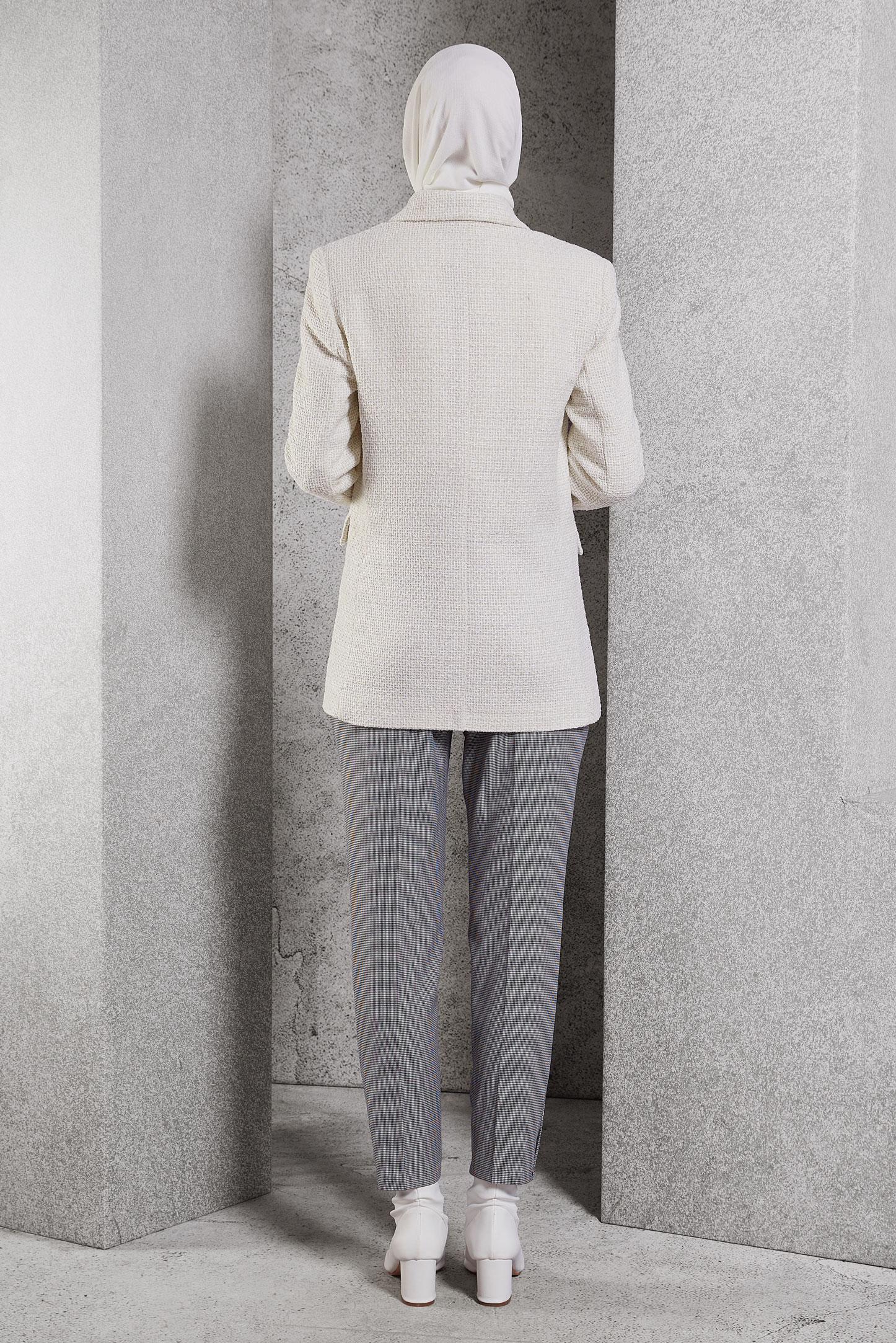 Hijab clothing WHITE DOUBLE BREASTED JACKET 45145