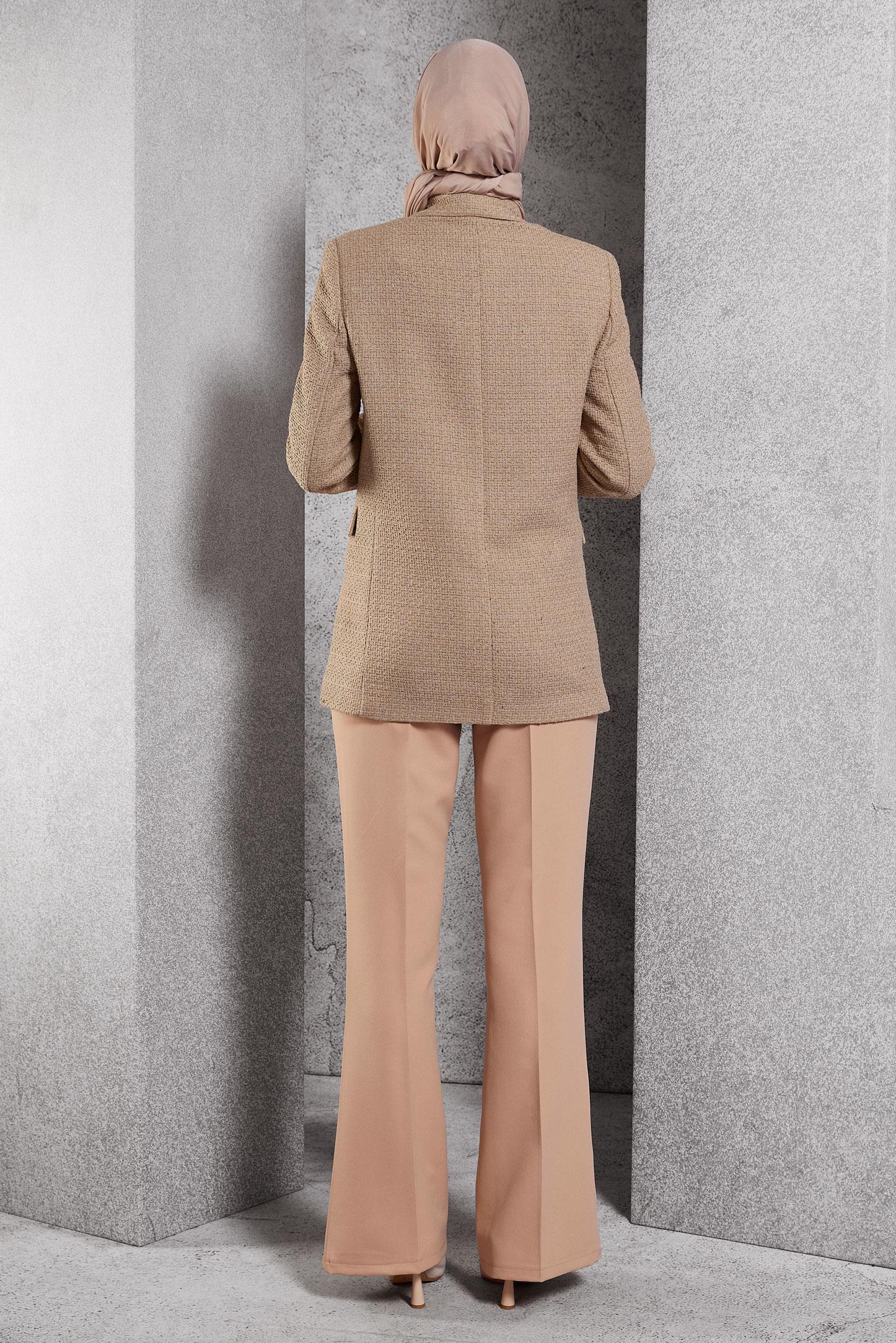 Hijab clothing BROWN DOUBLE BREASTED JACKET 45145