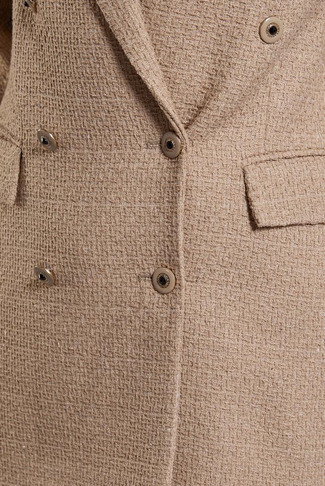 Hijab clothing BROWN DOUBLE BREASTED JACKET 45145 - ALVİNA