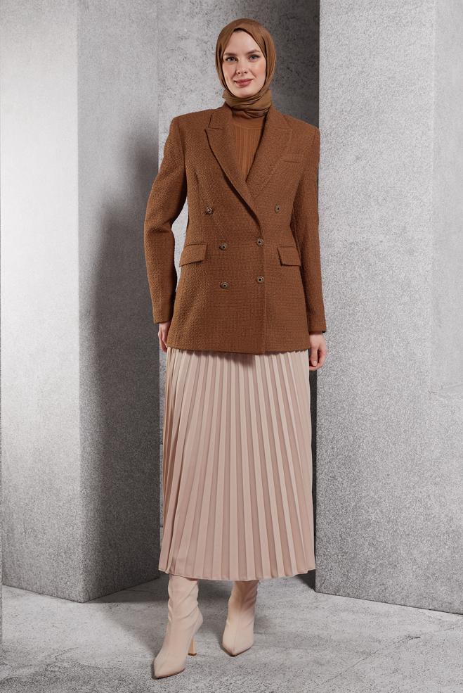 Hijab clothing ORANGE DOUBLE BREASTED JACKET 45145 - ALVİNA