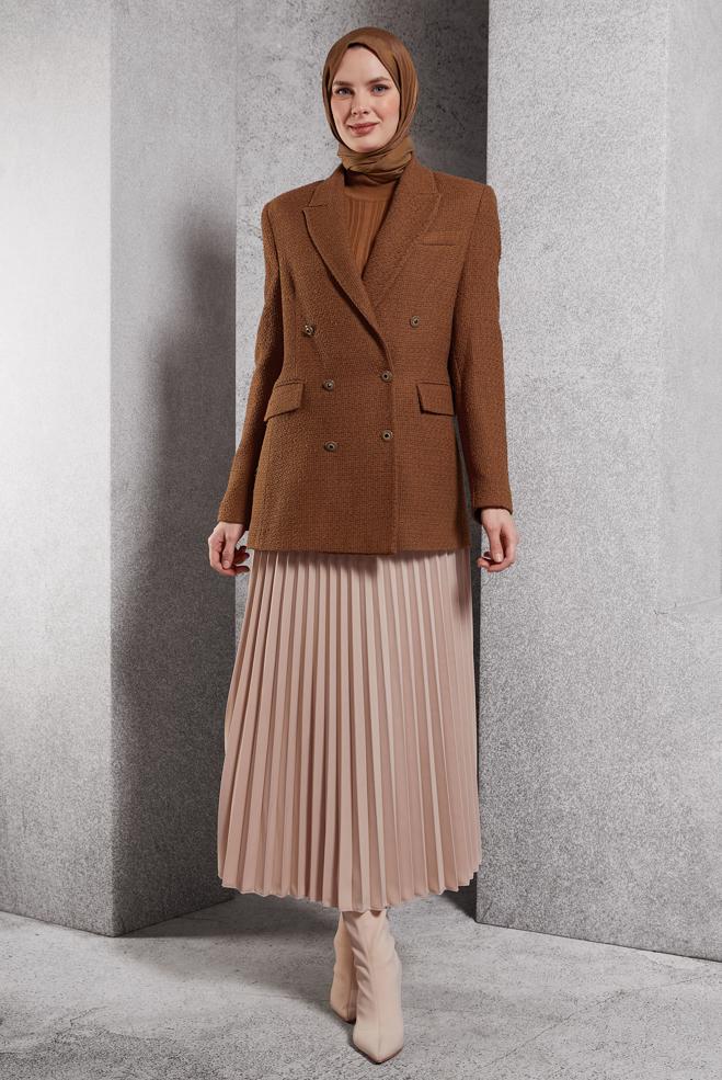 Hijab clothing ORANGE DOUBLE BREASTED JACKET 45145 - ALVİNA