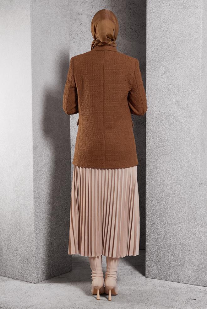 Hijab clothing ORANGE DOUBLE BREASTED JACKET 45145 - ALVİNA