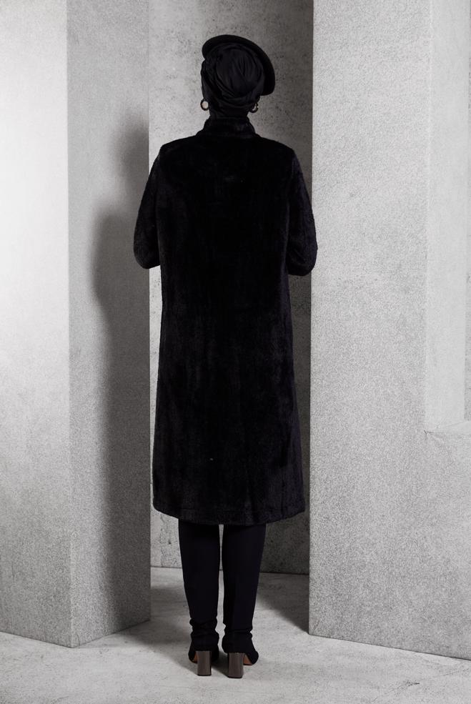 Vêtements hijab NOIR VESTE AVEC BROCHE 45160 - ALVİNA