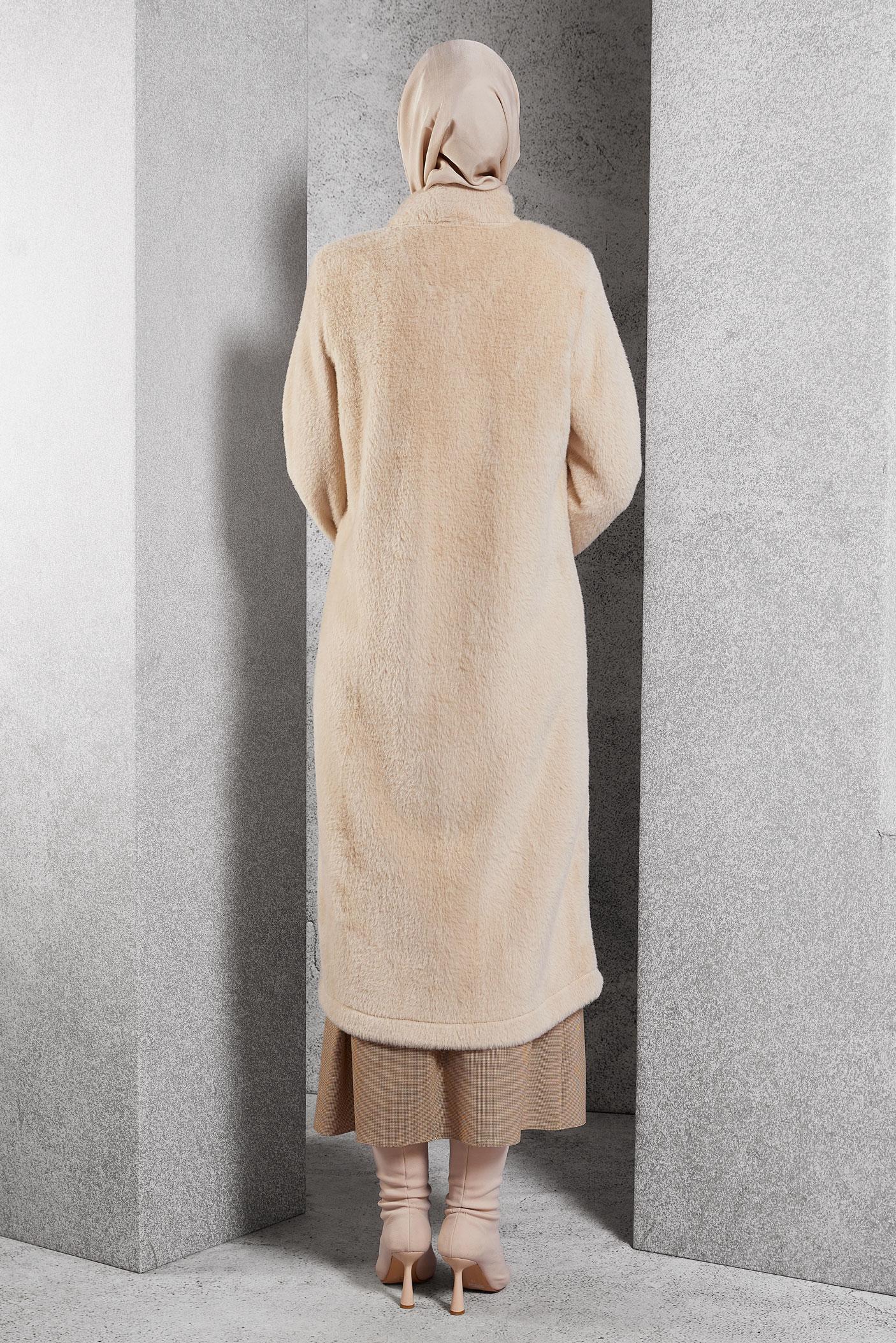 Vêtements hijab BEIGE VESTE AVEC BROCHE 45160