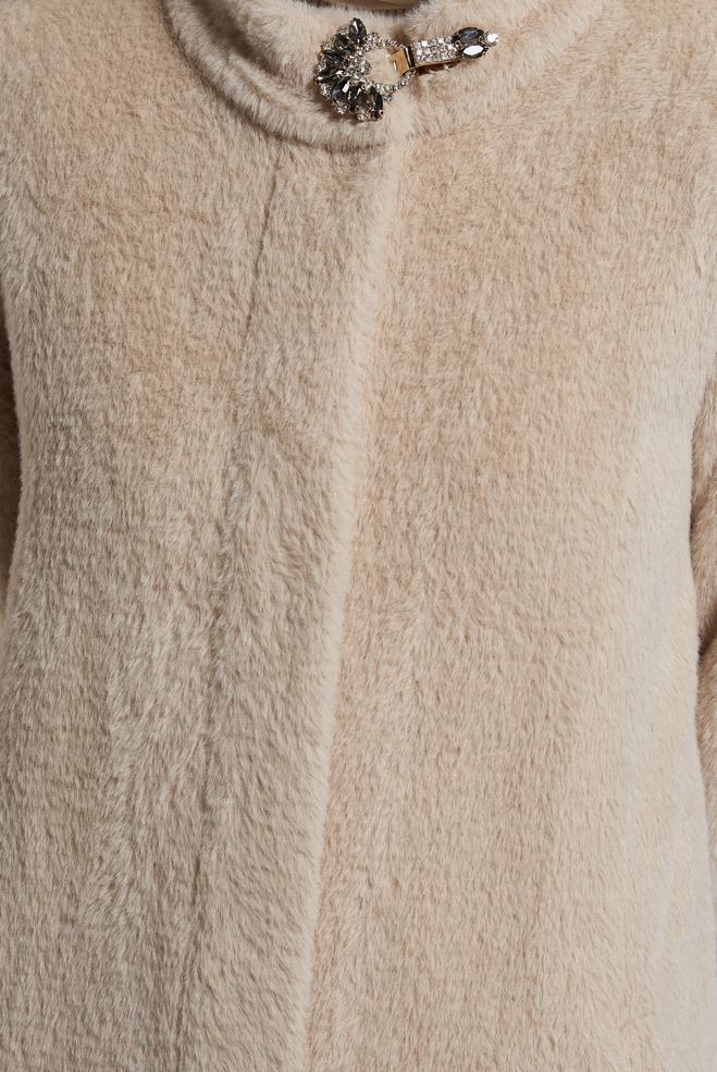 Vêtements hijab BRUN VESTE AVEC BROCHE 45160 - ALVİNA