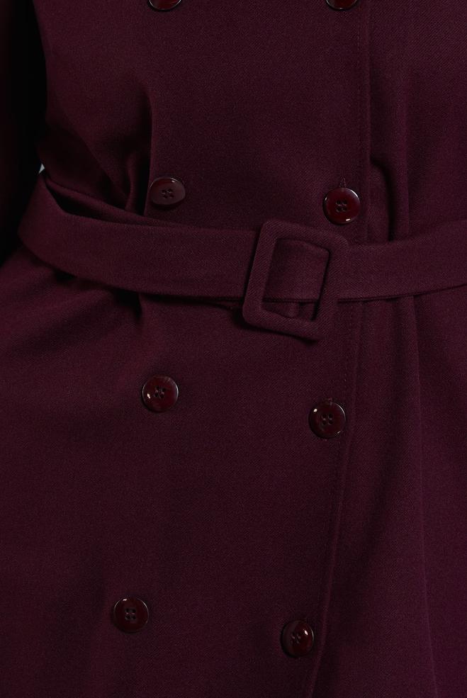 Hijab clothing CLARET RED BELTED JACKET 45167 - ALVİNA