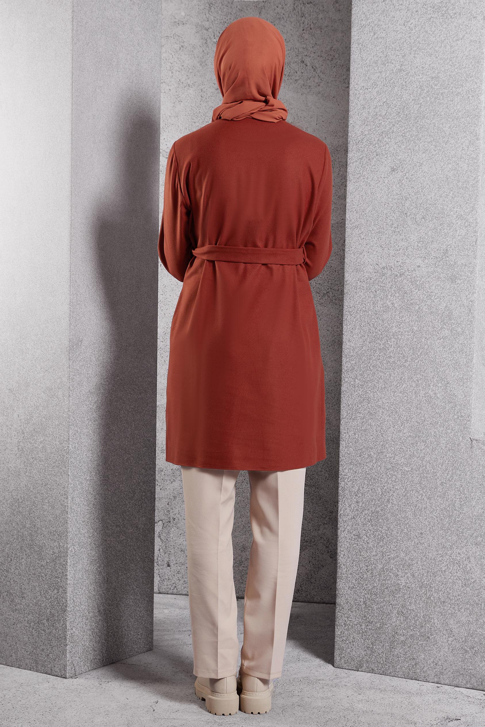 Hijab clothing ORANGE BELTED JACKET 45167