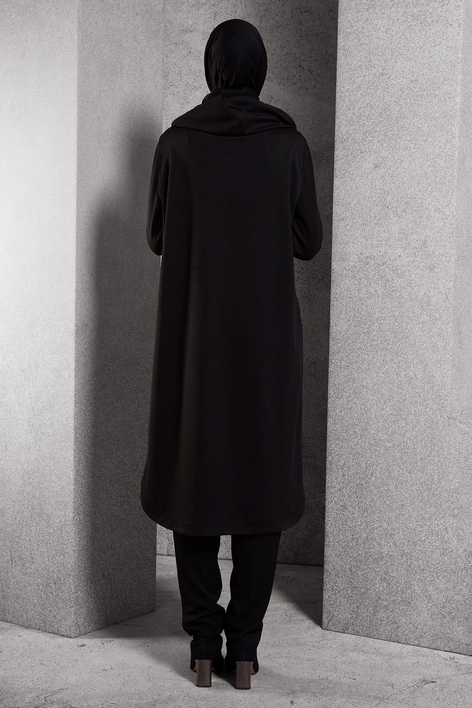 Hijab clothing BLACK HOODED JACKET 45199