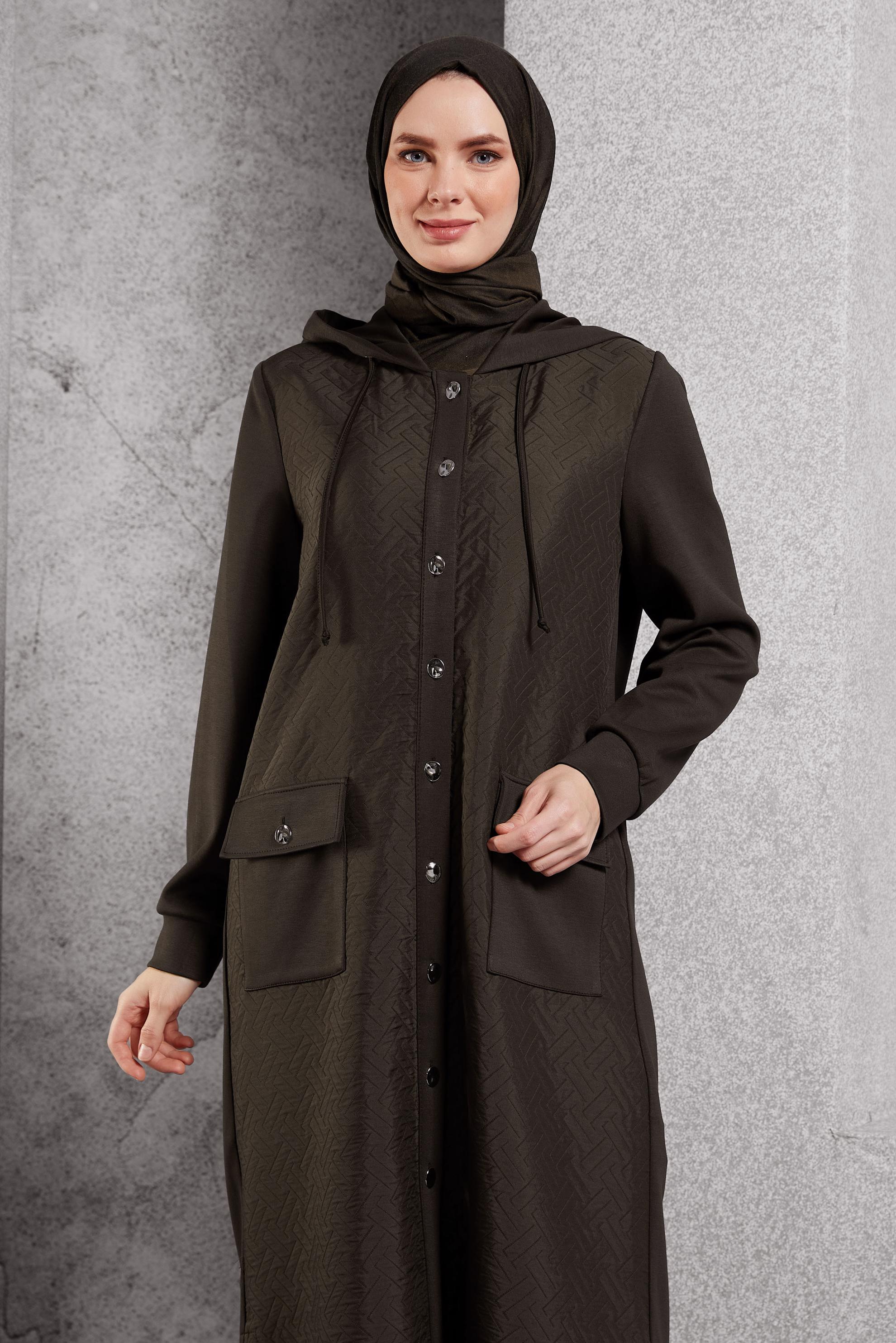 Hijab clothing BROWN HOODED JACKET 45199