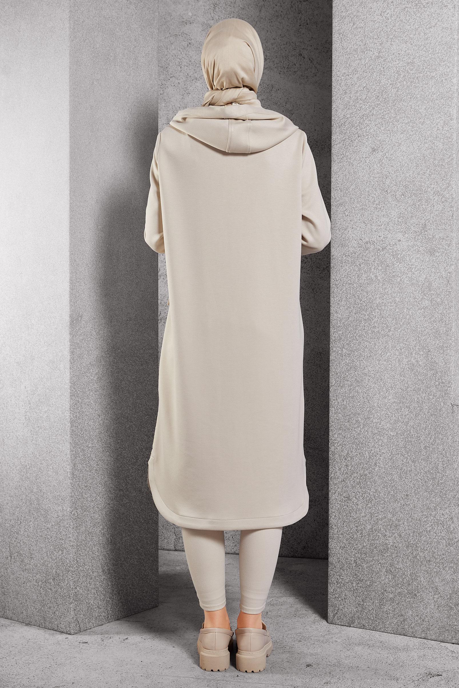 Hijab clothing ECRU HOODED JACKET 45199