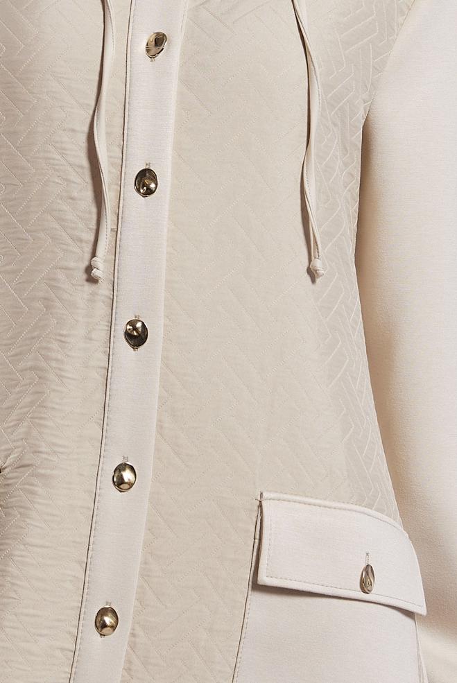 Vêtements hijab ÉCRUE VESTE À CAPUCHE 45199 - ALVİNA