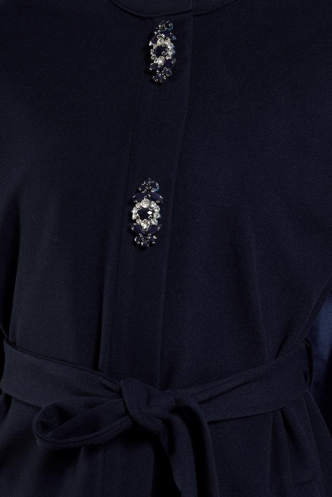 Vêtements hijab BLEU MARINE VESTE CEINTURÉE 45220 - ALVİNA