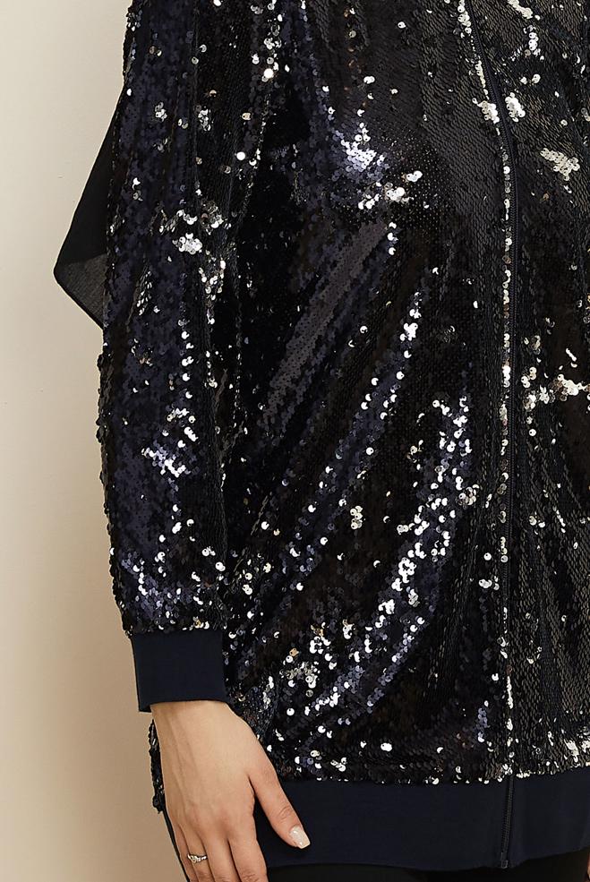 Hijab clothing BLACK SEQUINED JACKET 45221 - ALVİNA