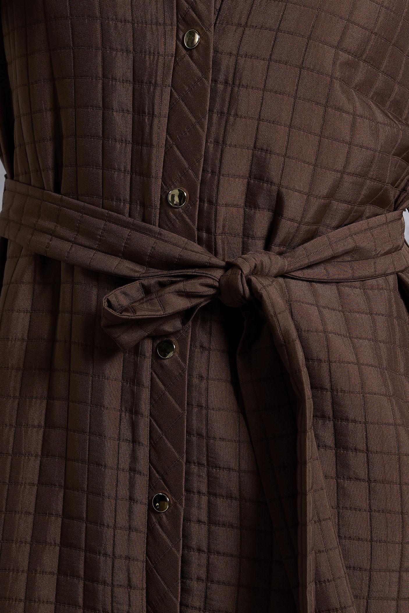 Tesettür giyim KAHVE KUŞAKLI KAPİTONE GİY ÇIK 45228