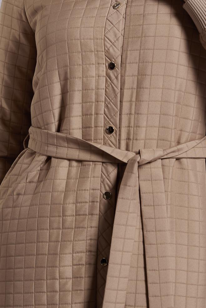 Tesettür giyim KAHVE KUŞAKLI KAPİTONE GİY ÇIK 45228 - ALVİNA