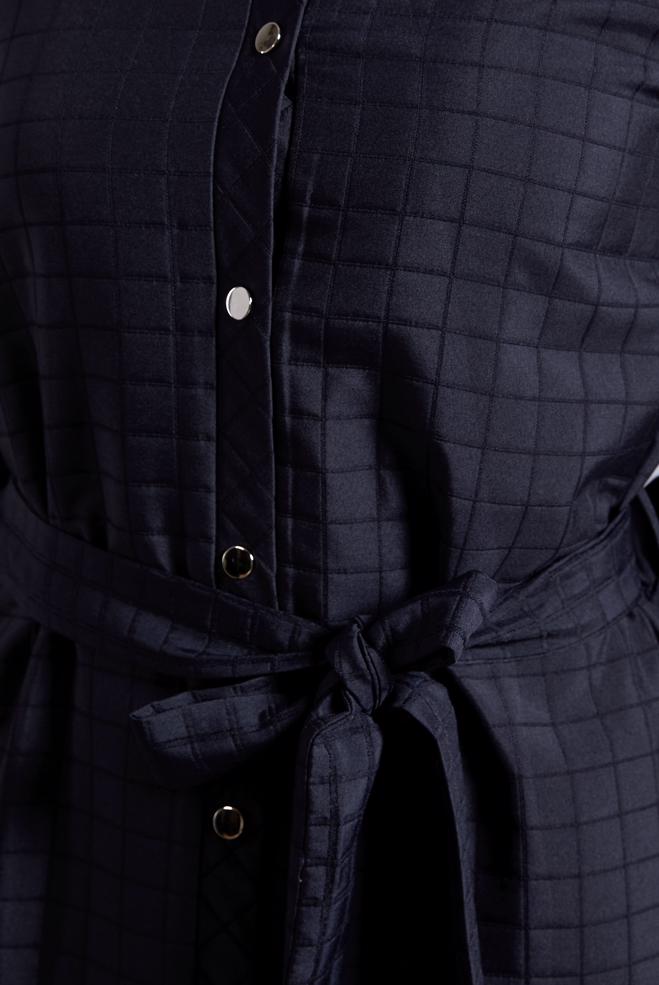 Tesettür giyim LACİVERT KUŞAKLI KAPİTONE GİY ÇIK 45228 - ALVİNA