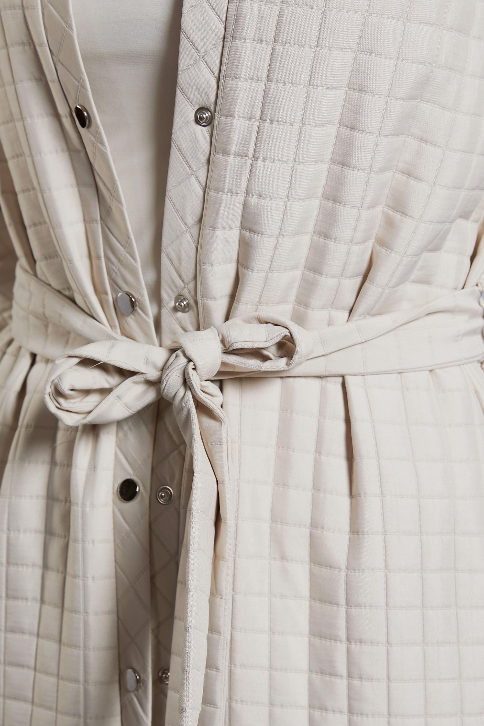 Hijab clothing BEIGE BELTED QUILTED JACKET 45228