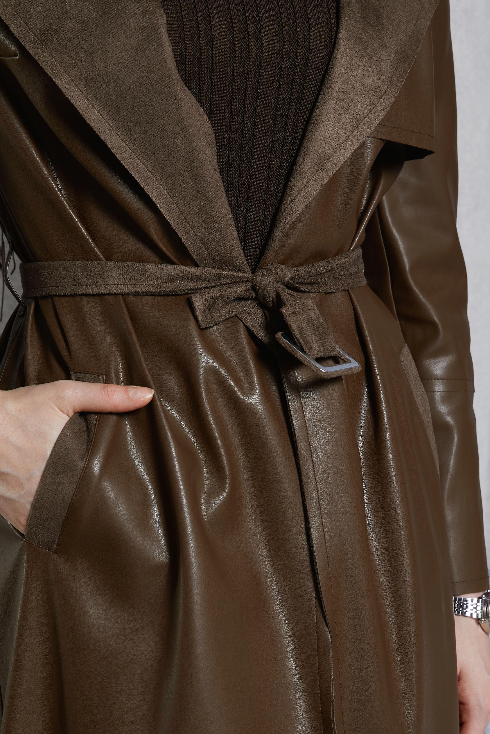 Tesettür giyim KAHVE KEMERLİ SUNİ DERİ GİY ÇIK 45277