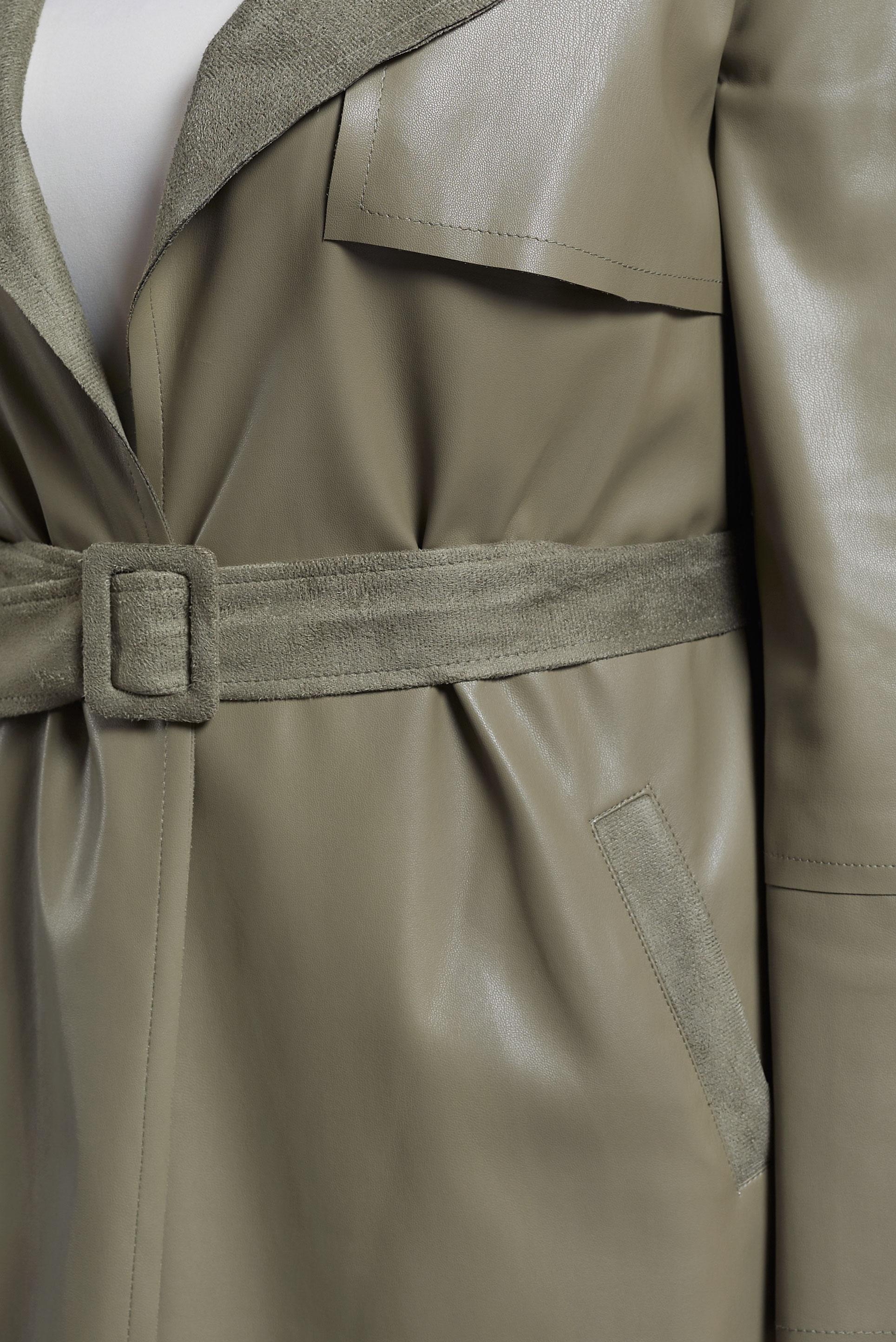 Tesettür giyim HAKİ KEMERLİ SUNİ DERİ GİY ÇIK 45277