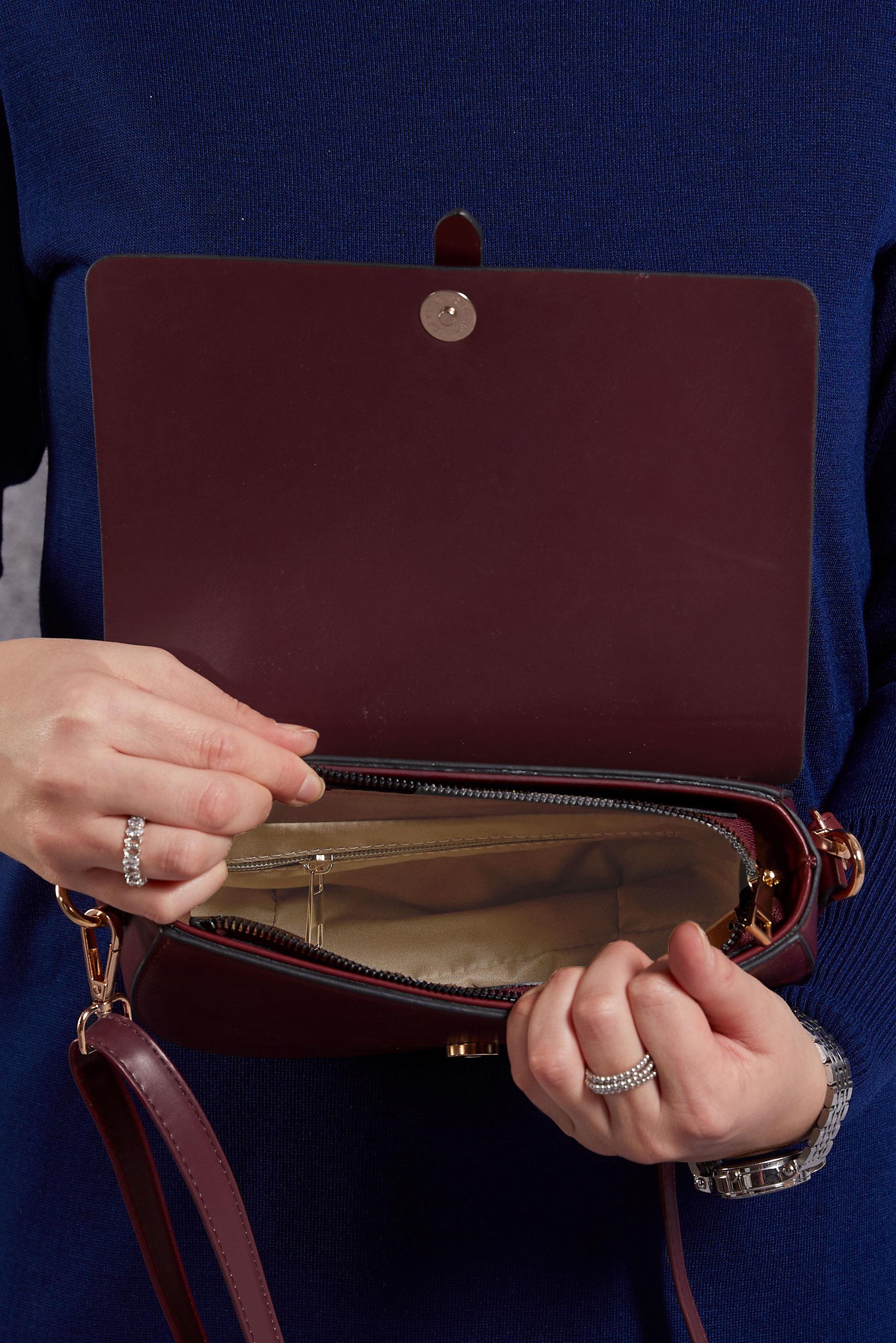 Tesettür giyim BORDO ALVİNA ÇANTA 919