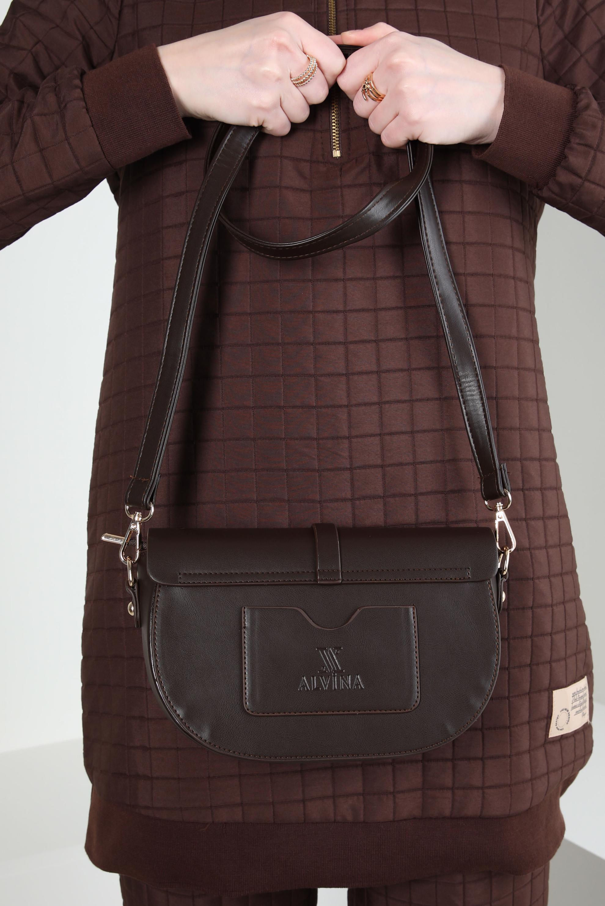 Tesettür giyim KAHVE ALVİNA ÇANTA 919