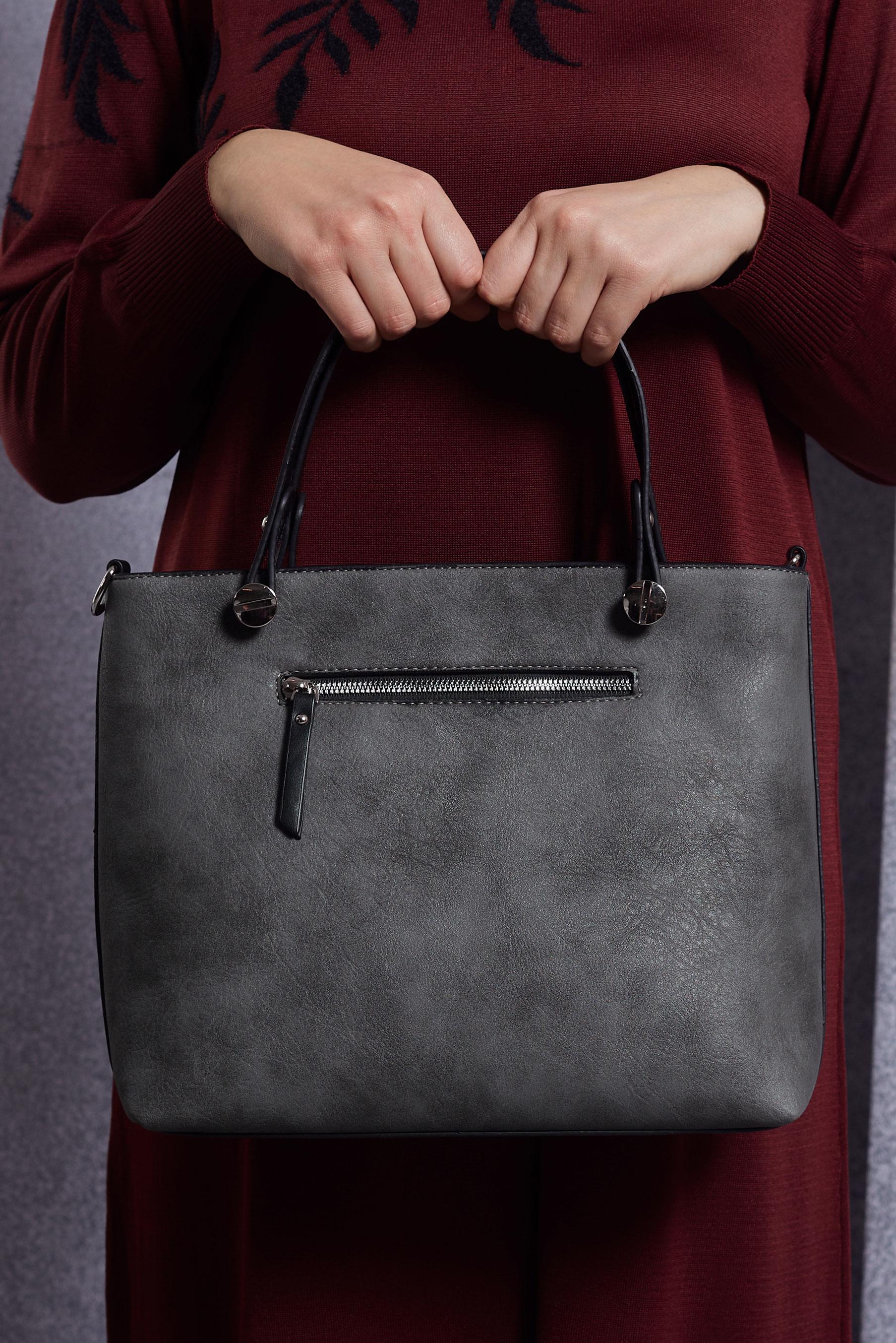 Tesettür giyim GRİ ALVİNA ÇANTA 930