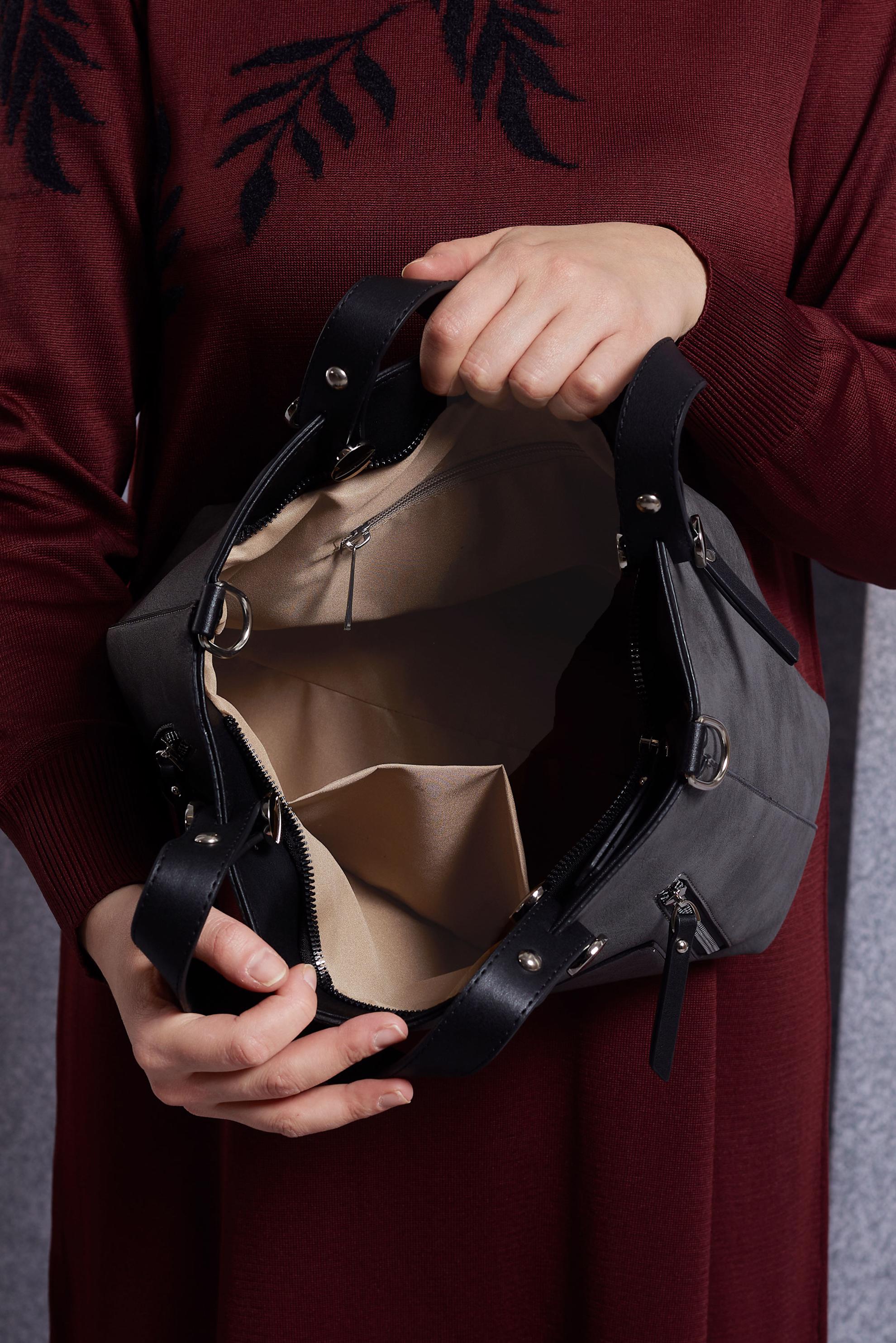 Tesettür giyim GRİ ALVİNA ÇANTA 930