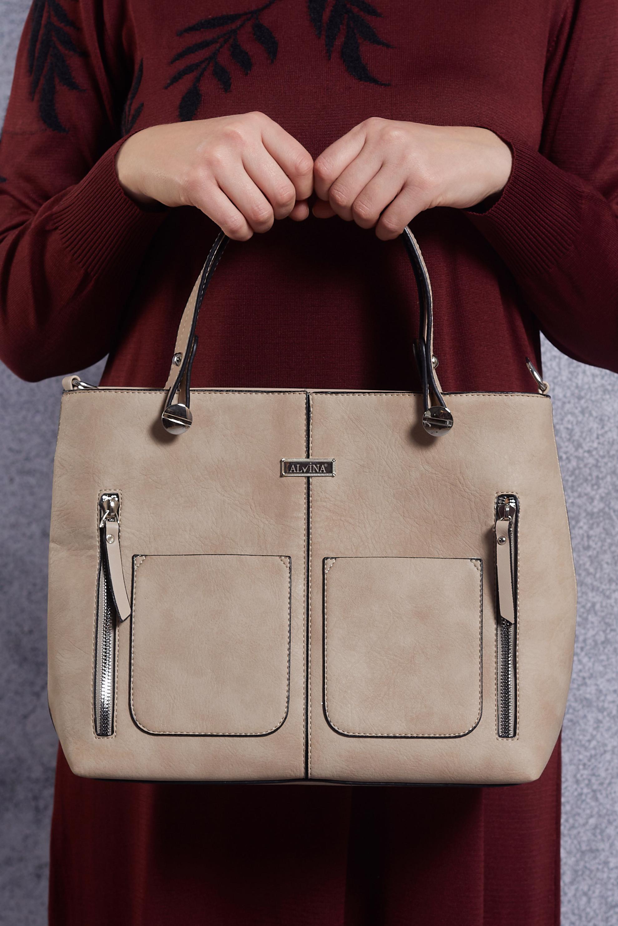 Tesettür giyim VİZON ALVİNA ÇANTA 930