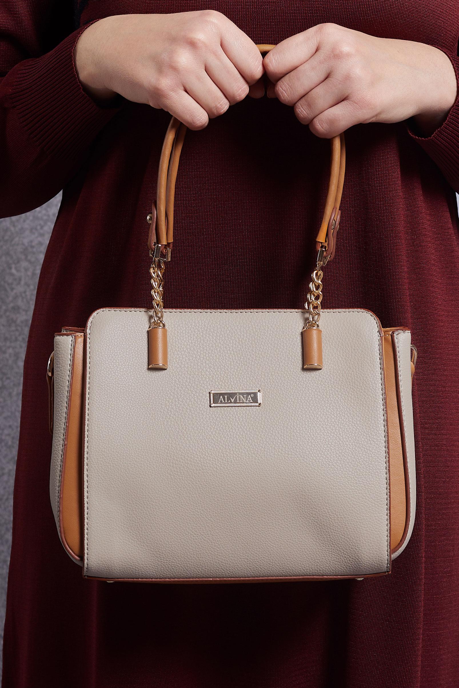 Tesettür giyim BEJ ALVİNA ÇANTA 960